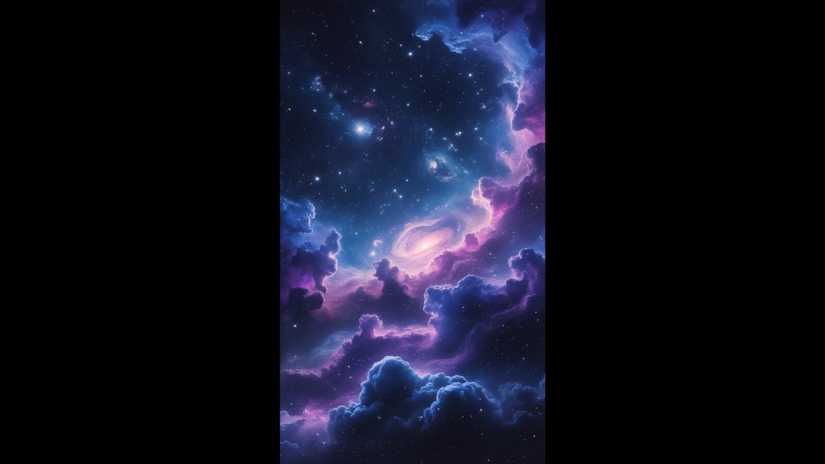 A mesmerizing galactic nebula with glowing stars and cosmic clouds