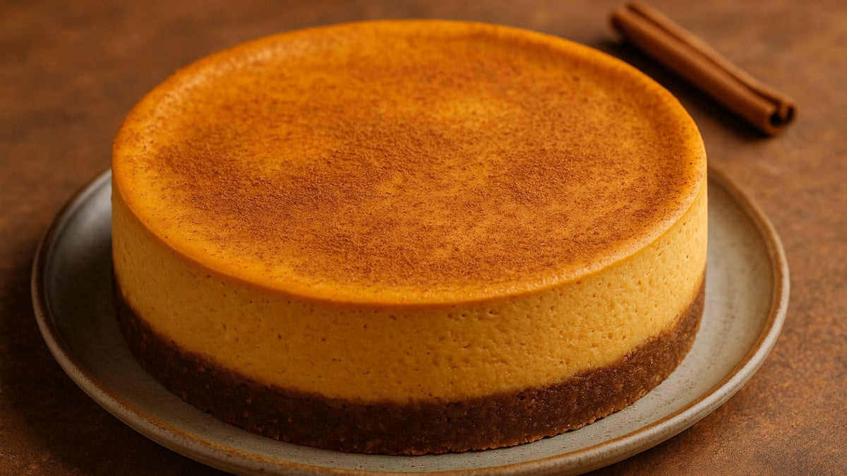 Pumpkin Cheesecake with Cinnamon Dusting