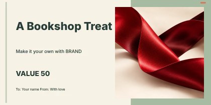 A Bookshop Treat · Modern gift voucher template