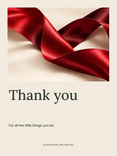 Thank you · Editorial greeting card template