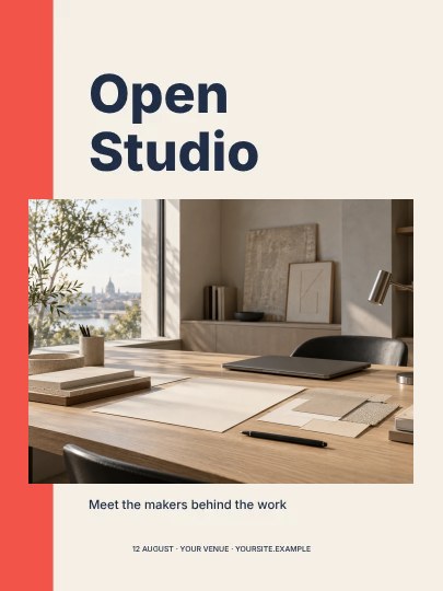 Open Studio · Swiss poster template