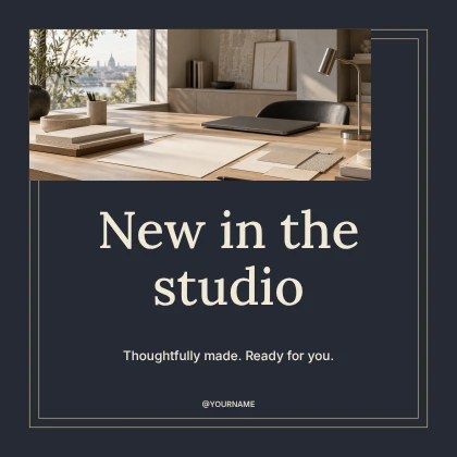 New in the studio · Elegant social media post template