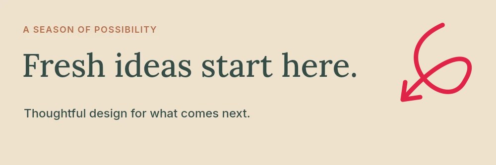 South-west loop arrow · open head in Season of fresh ideas · Creative banner