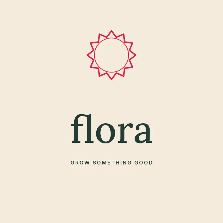 12-point pronounced badge · without a ribbon in Flora · Botanical logo
