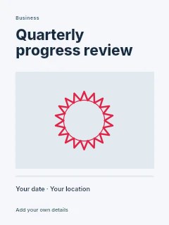 18-point deep badge · without a ribbon in Quarterly progress review · Title & photograph
