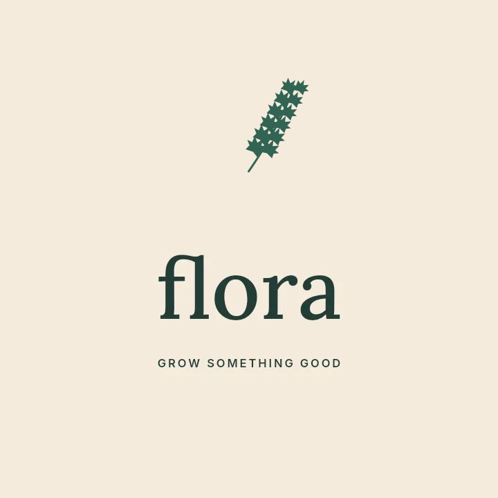 Maple foliage · arching arrangement with 6 leaf pairs in Flora · Botanical logo