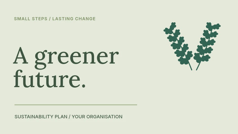 Oak foliage · paired arrangement with 5 leaf pairs in A greener future · Sustainability presentation cover
