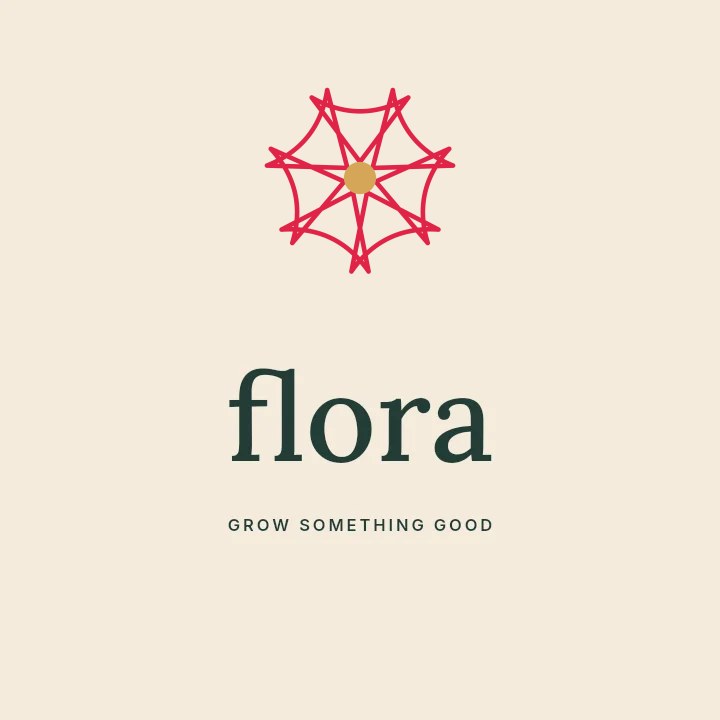 Bell flower · 7 petals and seed centre in Flora · Botanical logo