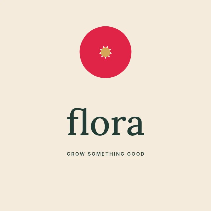 Fan flower · 9 petals and seed centre in Flora · Botanical logo