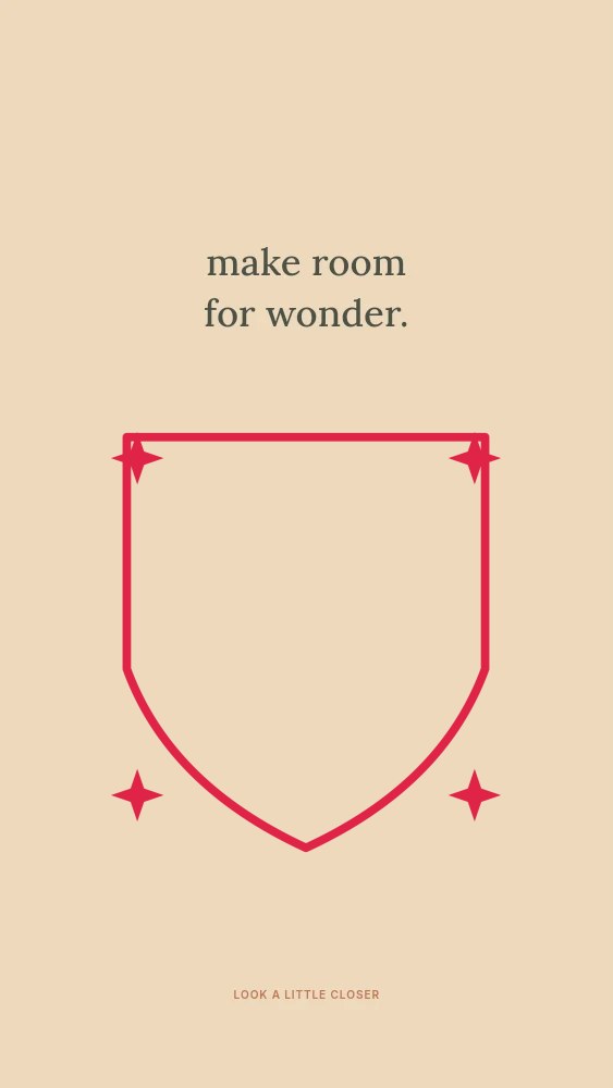Shield frame · sparkle ornaments and single border in Make room for wonder · Abstract wallpaper