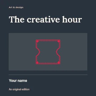 Ticket frame · diamond ornaments and dotted border in The Creative Hour · Title & photograph