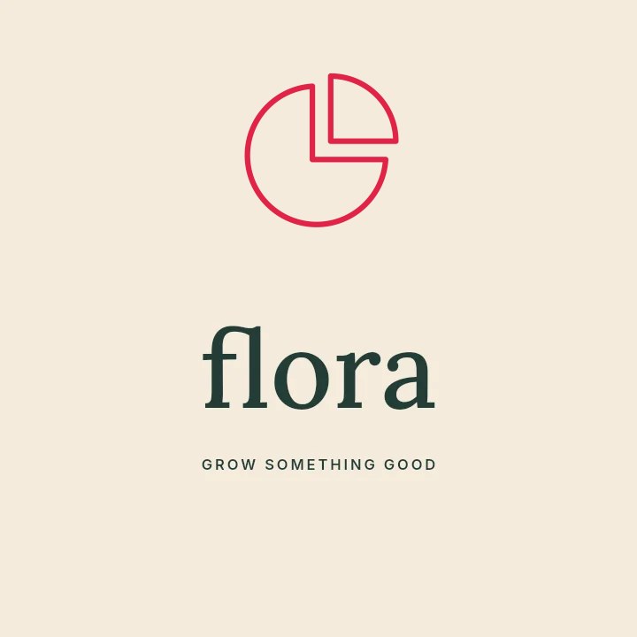 Segmented pie chart · Outline in Flora · Botanical logo