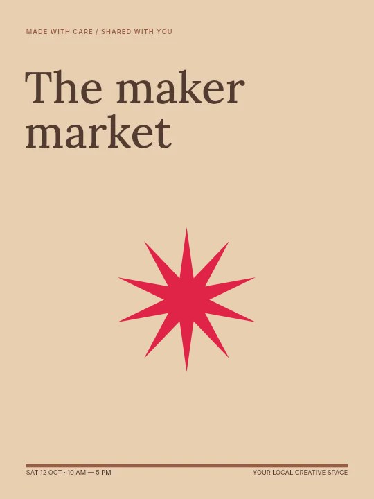 10-point slender sparkle · single composition in The maker market · Illustrated poster