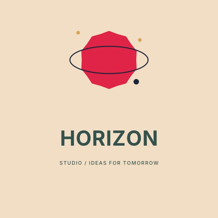 10-point subtle sparkle · orbit composition in Horizon studio · Illustrated logo