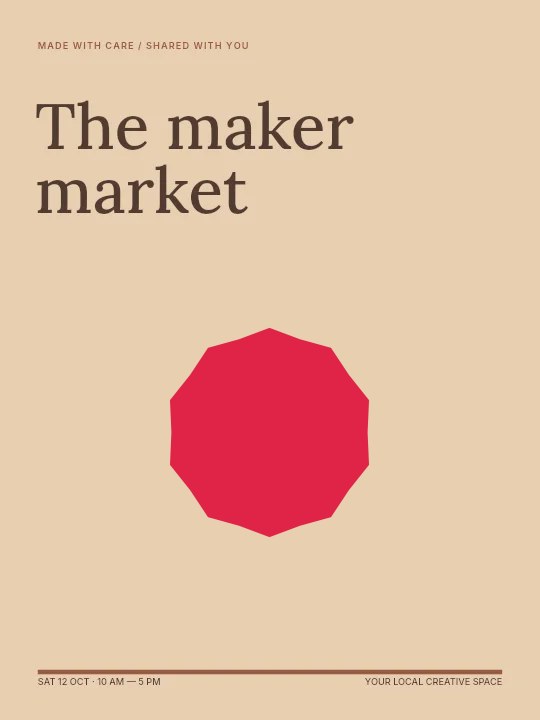 10-point subtle sparkle · single composition in The maker market · Illustrated poster