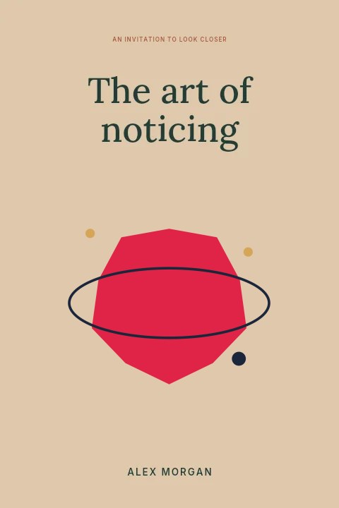 5-point inverted sparkle · orbit composition in The art of noticing · Book cover