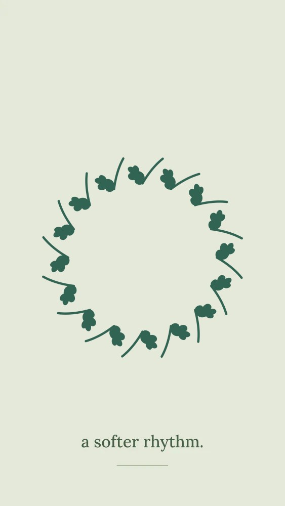 Oak wreath · full with 16 leaves in A softer rhythm · Botanical wallpaper