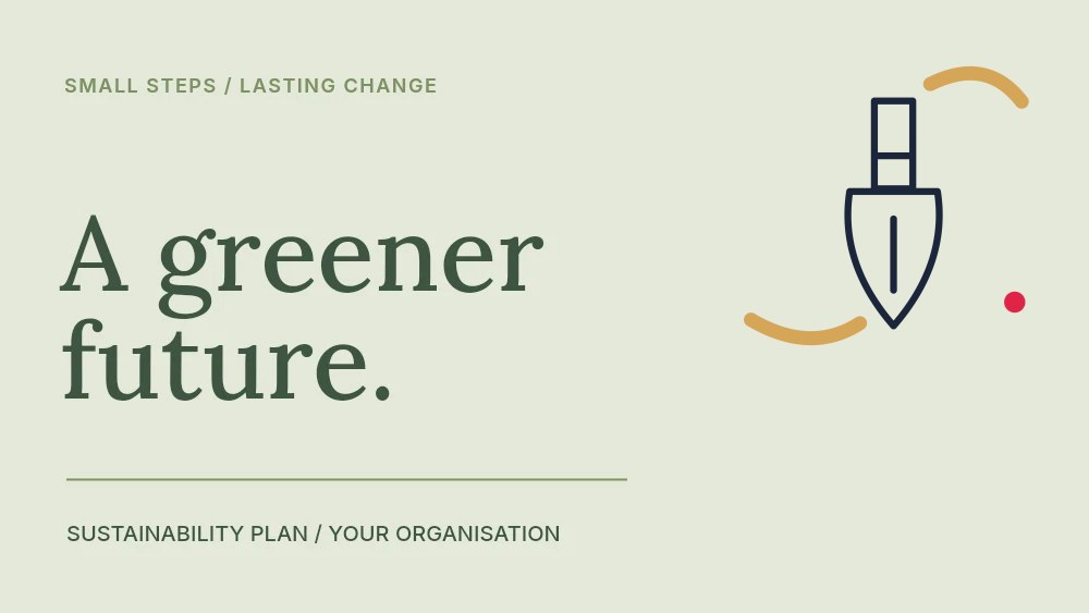 Garden hand trowel · Duotone in A greener future · Sustainability presentation cover