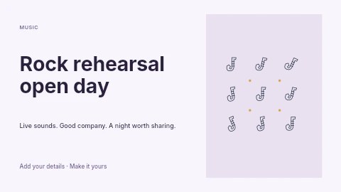 Jazz saxophone · Scattered Pattern in Rock rehearsal open day youtube thumbnail template