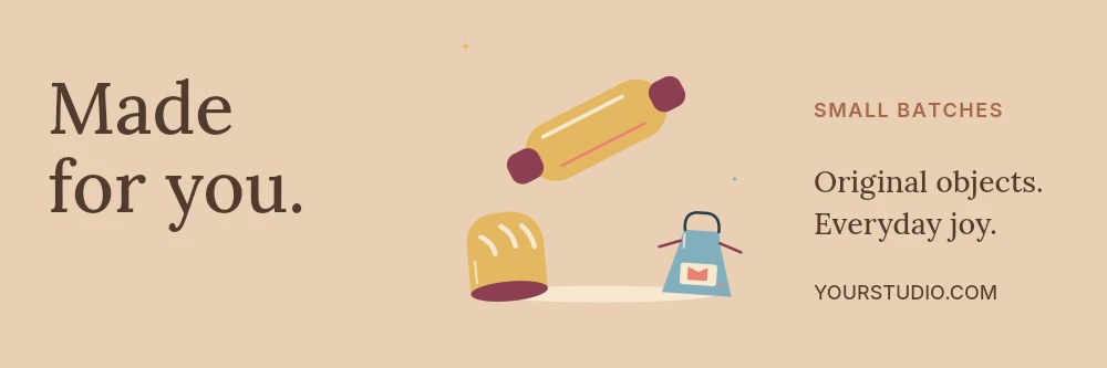 Handmade bakery with rolling pin and bread in Something made for you · Maker banner