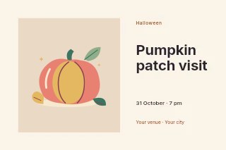 Autumn pumpkin and leaves in Pumpkin patch visit · Horizontal photo dialogue
