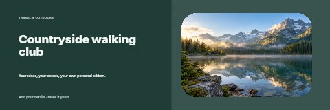 Countryside walking club banner template