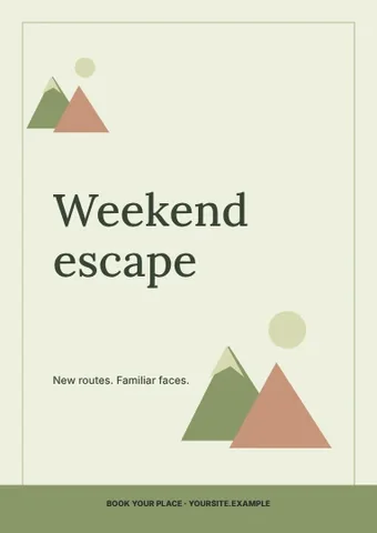 Weekend escape · Botanical flyer template