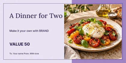 A Dinner for Two · Stencil gift voucher template