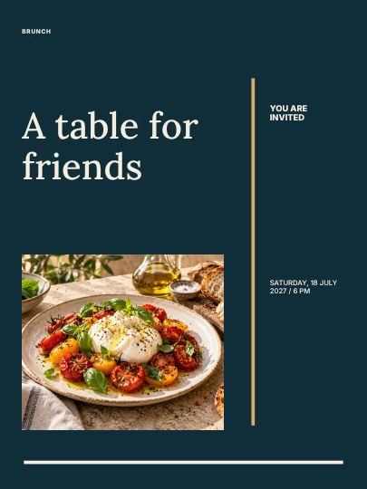 A table for friends · Retro invitation template
