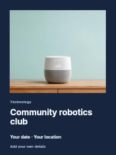 Community robotics club invitation template · Gallery editorial