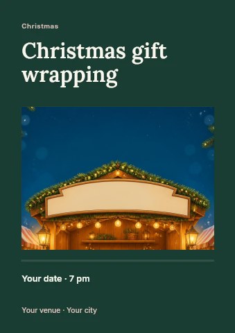 Christmas gift wrapping flyer template