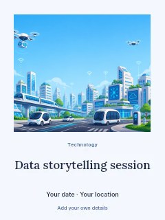 Futuristic smart city with autonomous vehicles in Data storytelling session · Quiet photo gallery