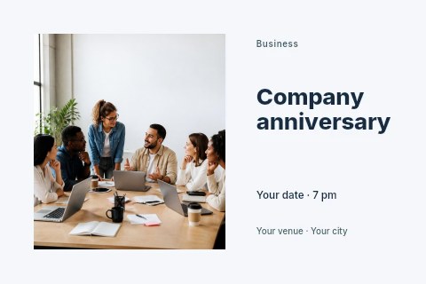 Company anniversary postcard template