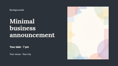 Minimal business announcement banner template
