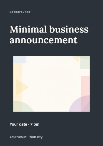 Minimal business announcement flyer template