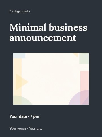 Minimal business announcement invitation template