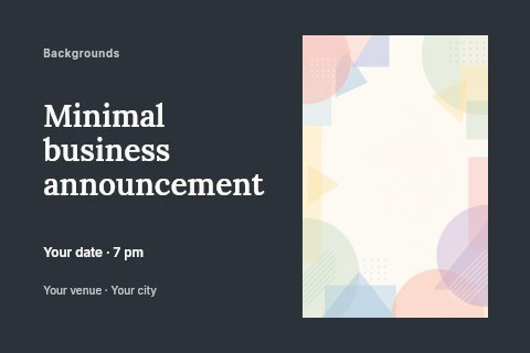 Minimal business announcement postcard template
