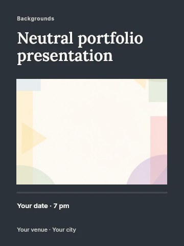 Neutral portfolio presentation poster template