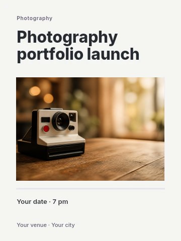 Photography portfolio launch poster template