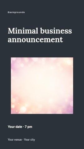 Soft pastel bokeh light background in Minimal business announcement instagram story template