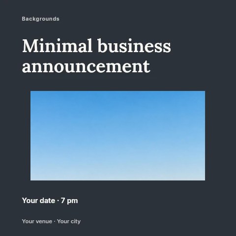 Sunlit desert sand dunes under clear blue sky in Minimal business announcement social media post template