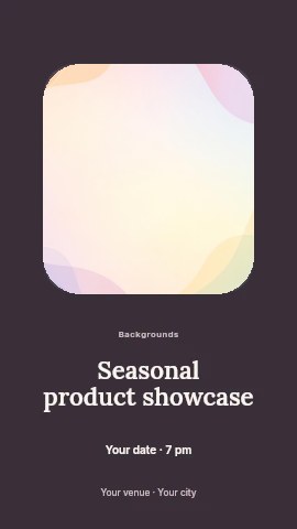 soft pastel abstract background with flowing shapes in Seasonal product showcase instagram story template