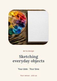 Sketching everyday objects flyer template · Picture window
