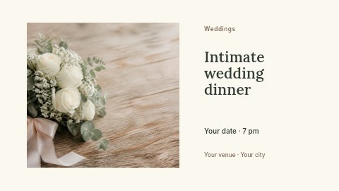 Intimate wedding dinner banner template