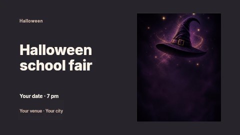 Halloween school fair banner template