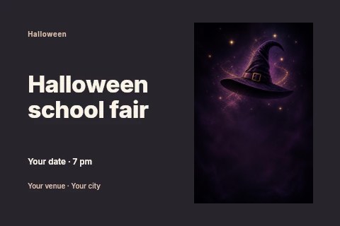 Halloween school fair postcard template