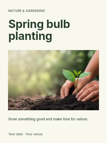 Spring bulb planting poster template