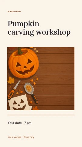 Pumpkin carving workshop instagram story template