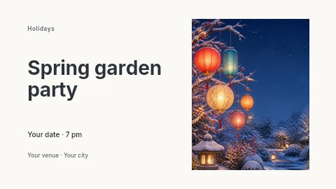 Spring garden party banner template