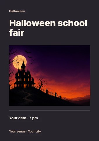 Halloween school fair flyer template